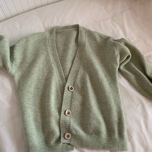 Sage green knit cardigan